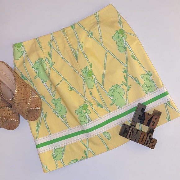 🌴LILLY PULITZER Originals ‘Climbing the Ladder’ Koala/Bamboo Print A-Line Skirt - Picture 5 of 12